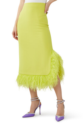 Minty Feather Trim Skirt